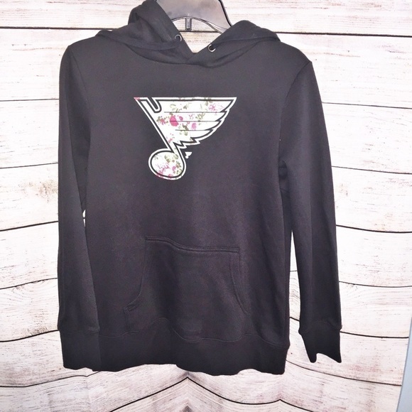 NWT Fanatics Black St Louis Blues Hoodie with Floral Note Size M - Picture 1 of 5